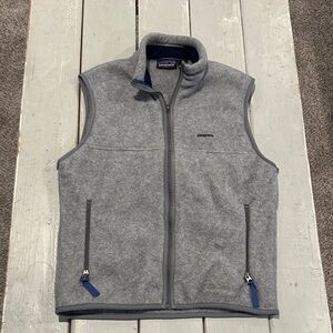 Patagonia Vest Adult Gray Full Zip Fleece Synchilla Pockets Mens Medium USA Made